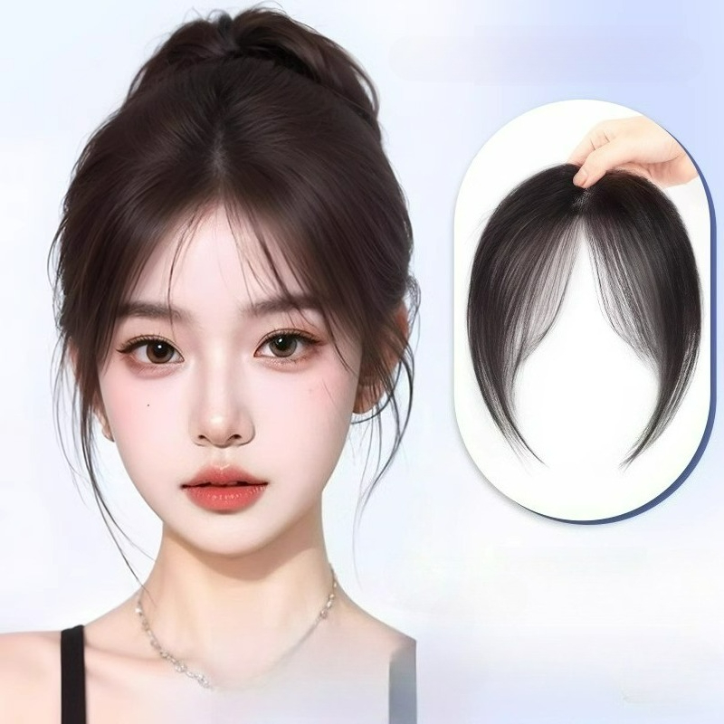 Invisible Tape In Extensions Real Hair - Ultraleichter Echthaar-Pony, Stirn-Neuauflage, EINE Clip-in-Haarverlängerungen, natürliche