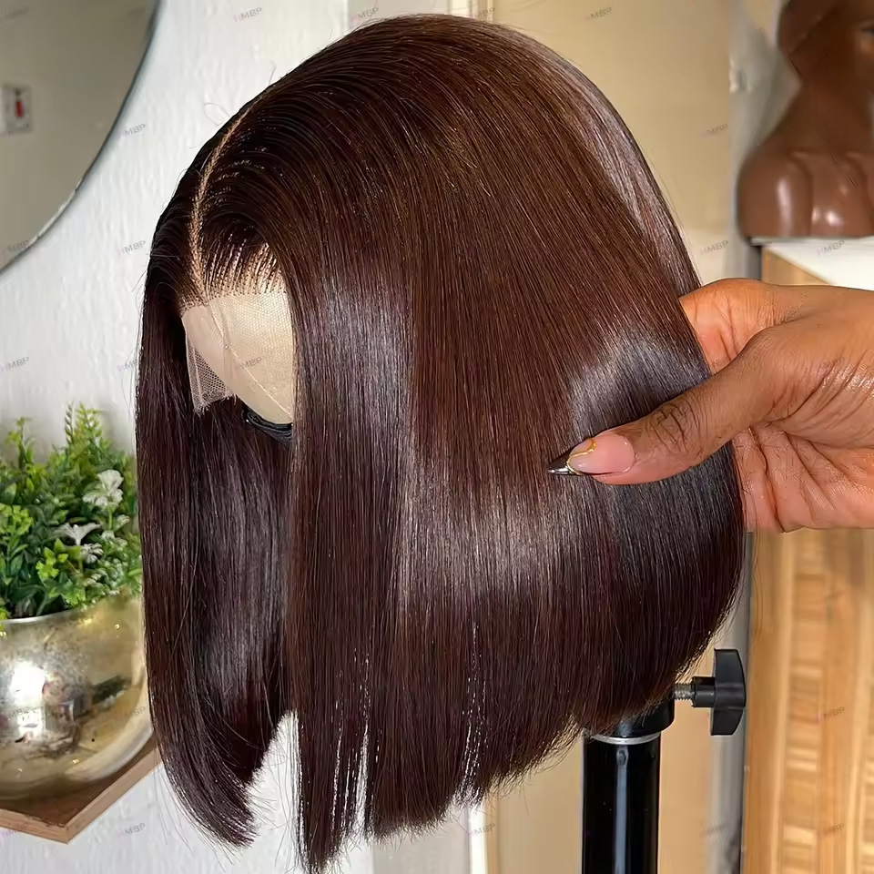 13X4 schokoladenbraune gerade  – Glueless Wear And Go Human Hair Wig Bewertung und Preis