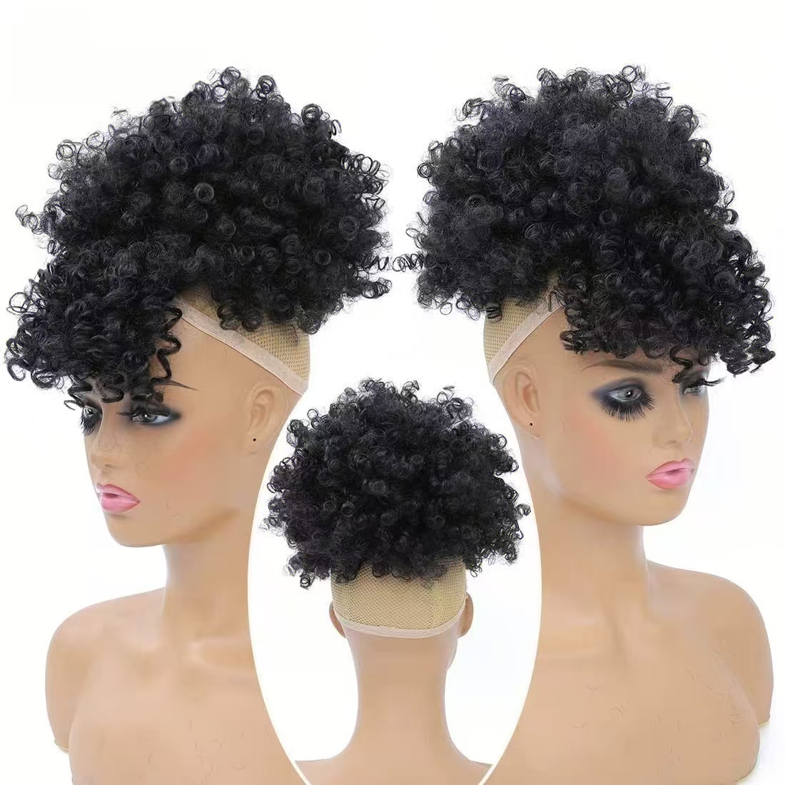Kurzer Pferdeschwanz mit Pony  – Drawstring Afro Curly Puff Ponytail Bewertung und Preis