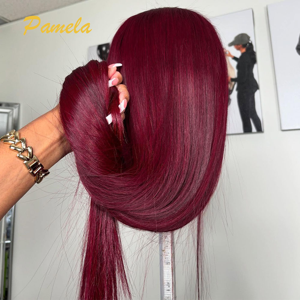 Super doppelt gezogene burgund – Lace Front Wigs Bewertung und Preis