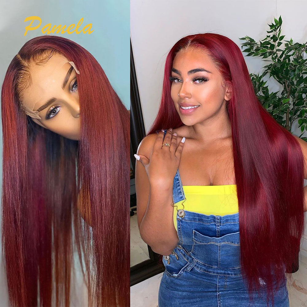 Super doppelt gezogene burgund – Lace Front Wigs Bewertung und Preis