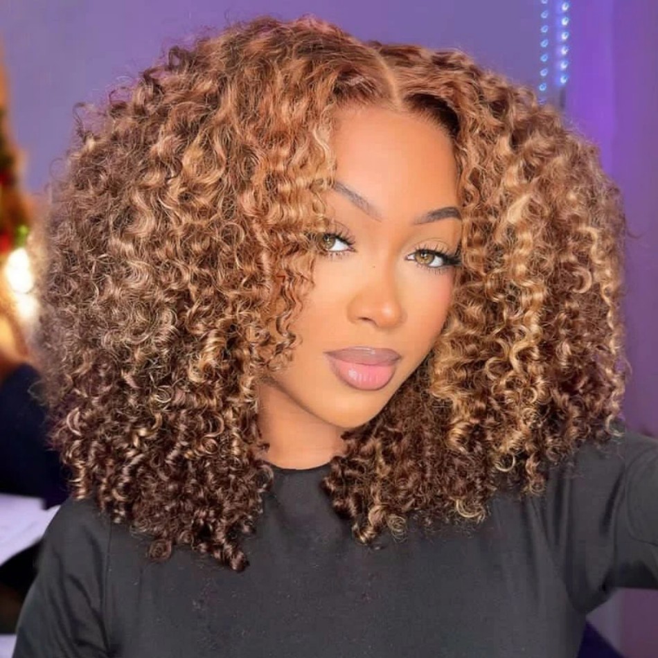 P4/27 Highlight Curly Short Bo – Glueless Wear And Go Human Hair Wig Bewertung und Preis