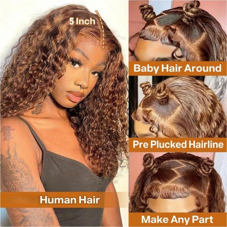 P4/27 Highlight Curly Short Bo – Glueless Wear And Go Human Hair Wig Bewertung und Preis